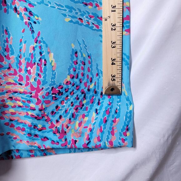 Lilly Pulitzer Pants Large Colorful Middleton Palazzo Shorely Blue Wide Leg - Picture 10 of 13